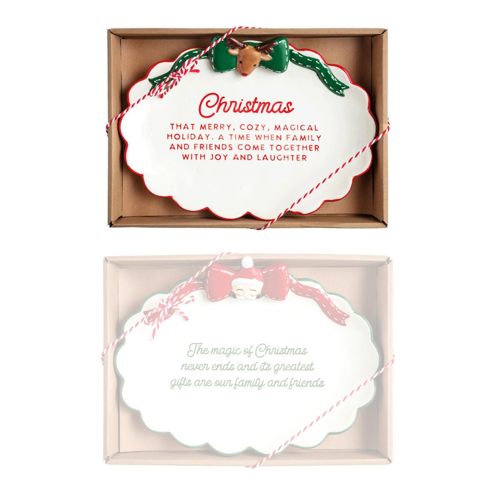 Decorative Christmas card with reindeer design in a box on a white background