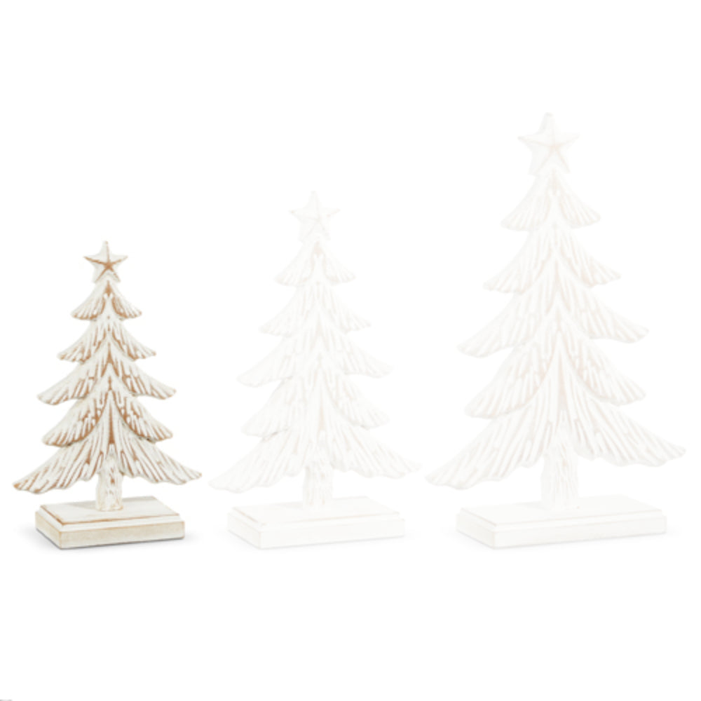 Raz Imports Whitewash Carved Wood Tree