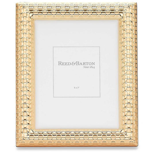 Reed and Barton Watchband Satin Gold-Plated Picture Frame - 5x7