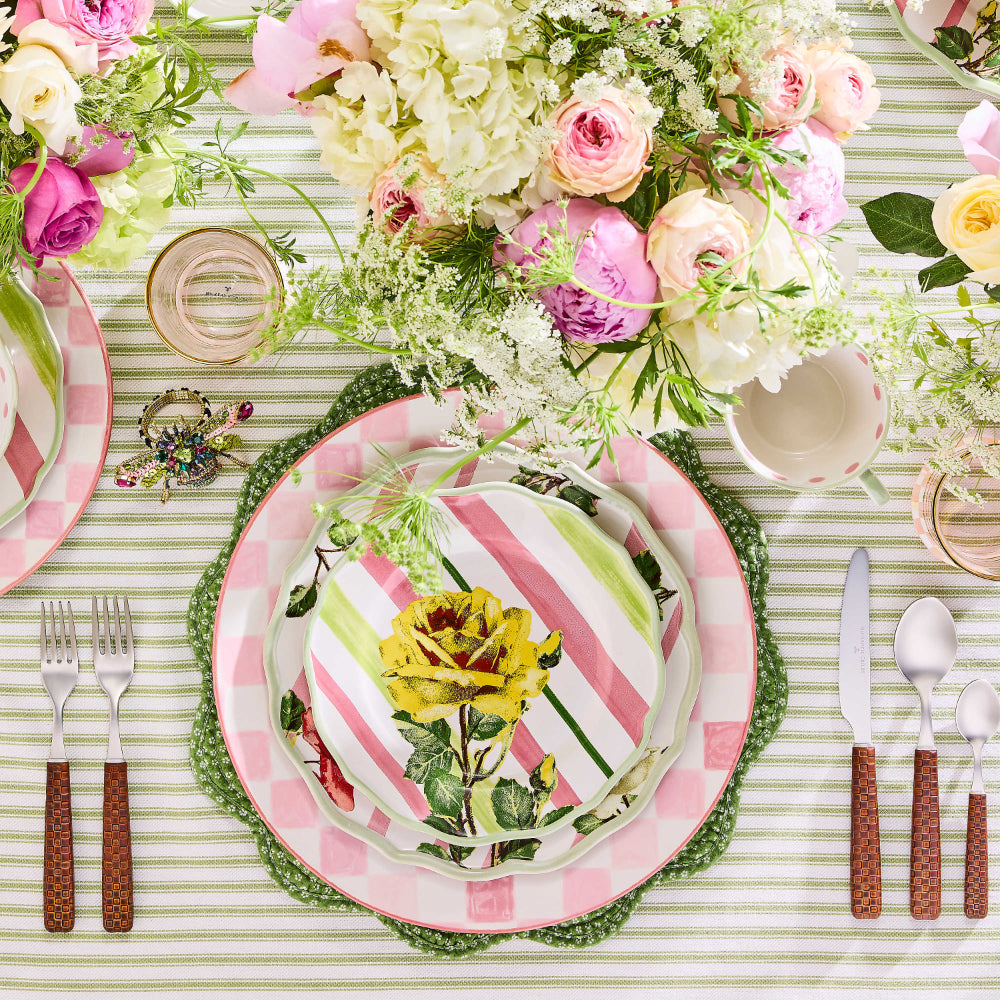 Mackenzie-Childs Pink Check Round Platter