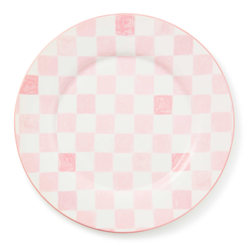 Mackenzie-Childs Pink Check Round Platter