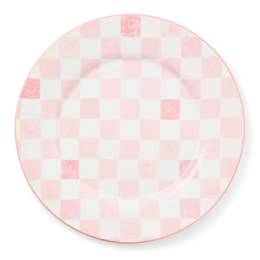 Mackenzie-Childs Pink Check Round Platter