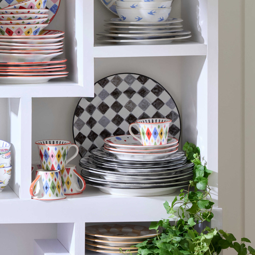 Mackenzie-Childs Black Check Round Platter