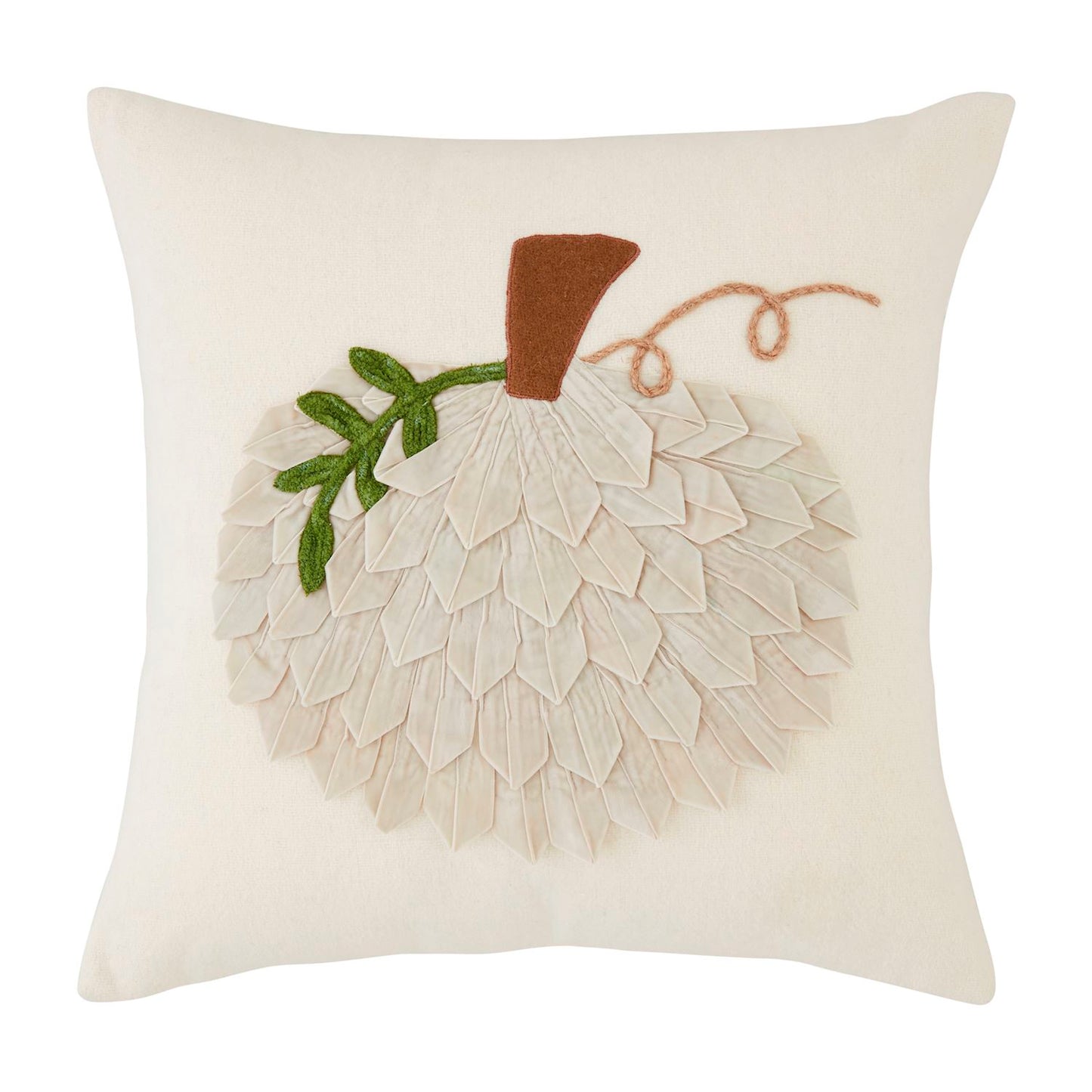 Mud Pie Velvet Ribbon Pumpkin Pillow
