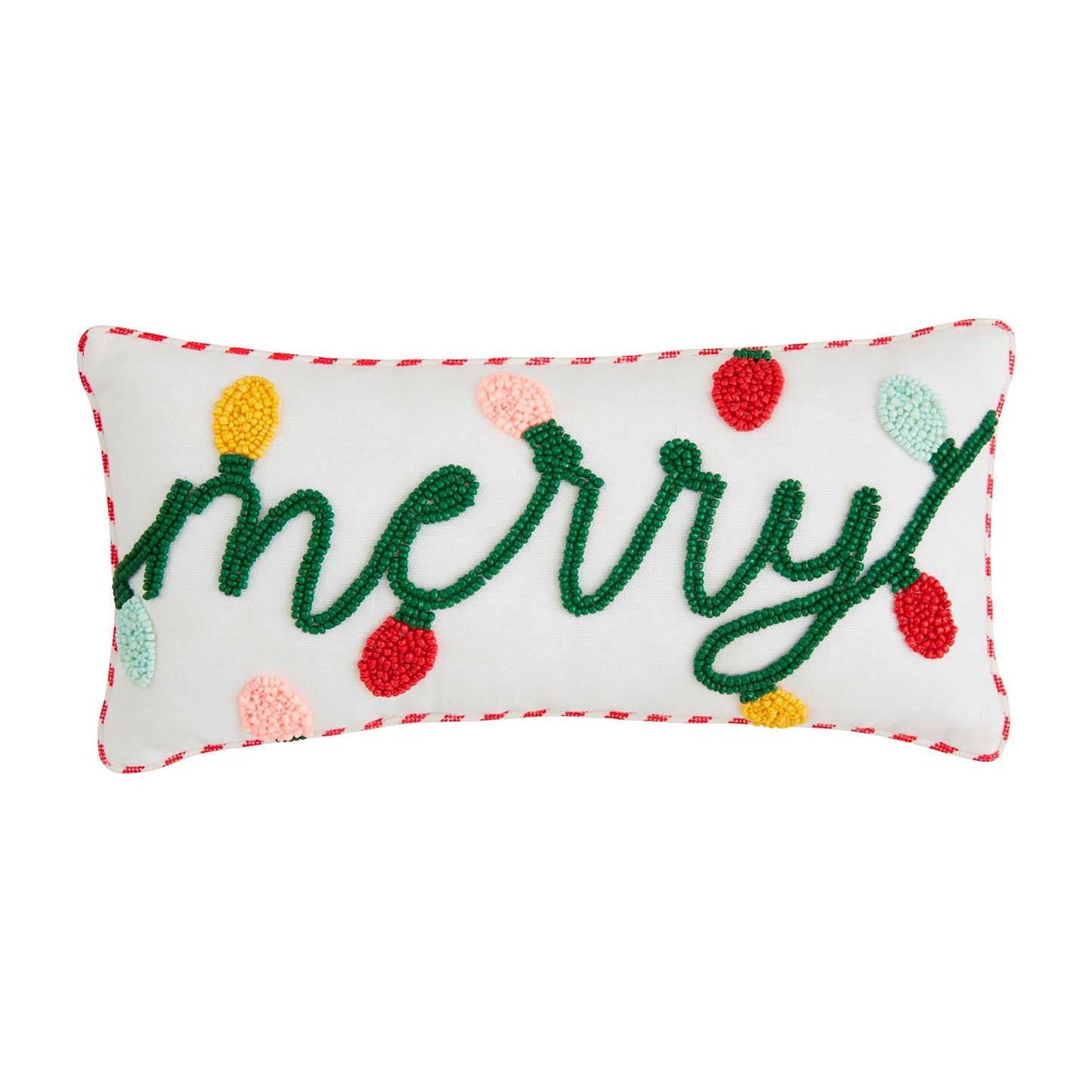 Mud Pie Mini Christmas Beaded Pillow