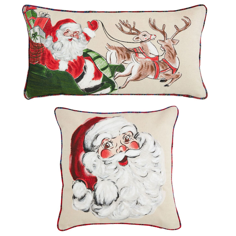 Mud Pie Classic Painted Christmas Pillow