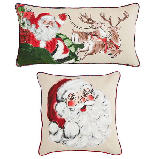 Mud Pie Classic Painted Christmas Pillow