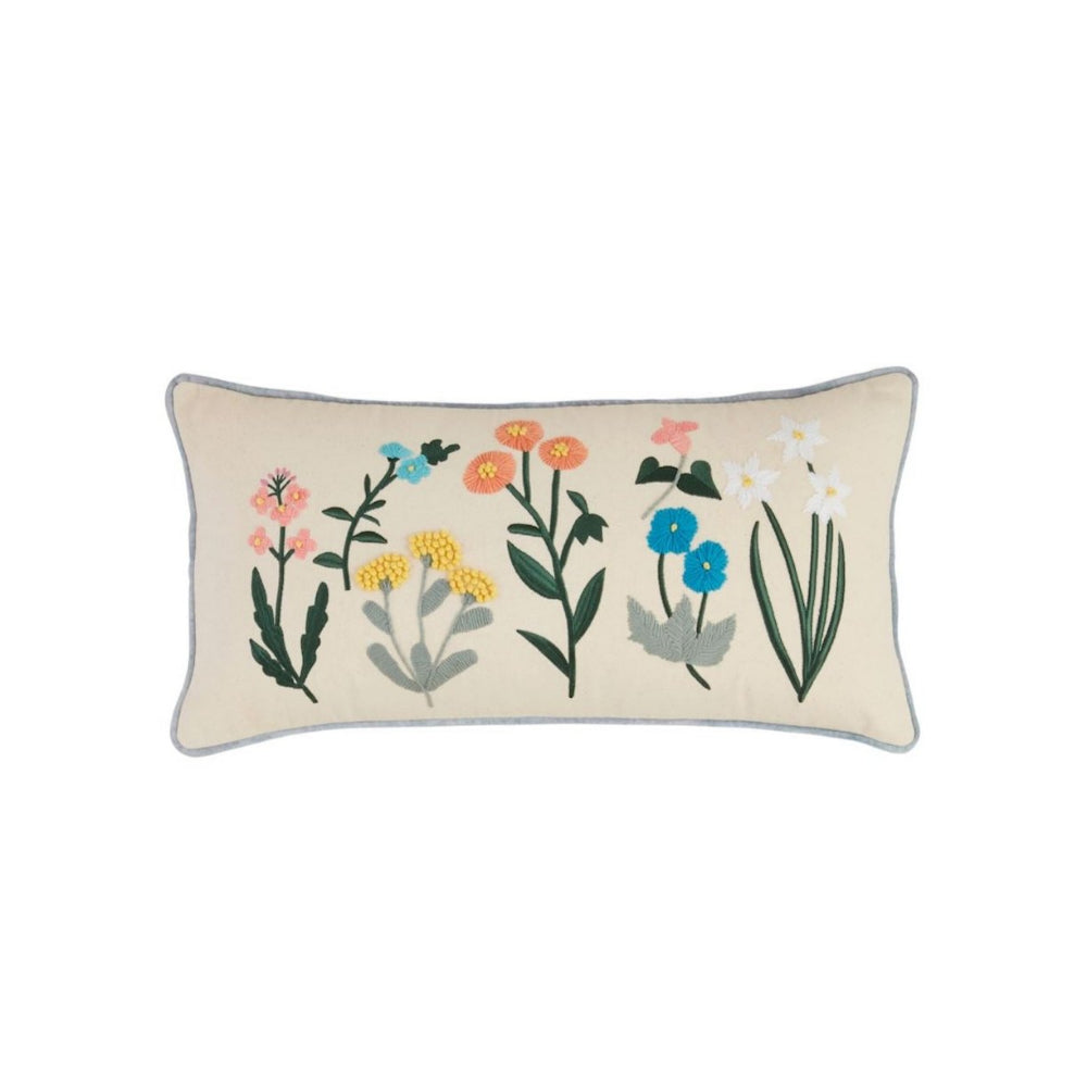 Mud Pie  Botanic Stem Embroidered Pillow