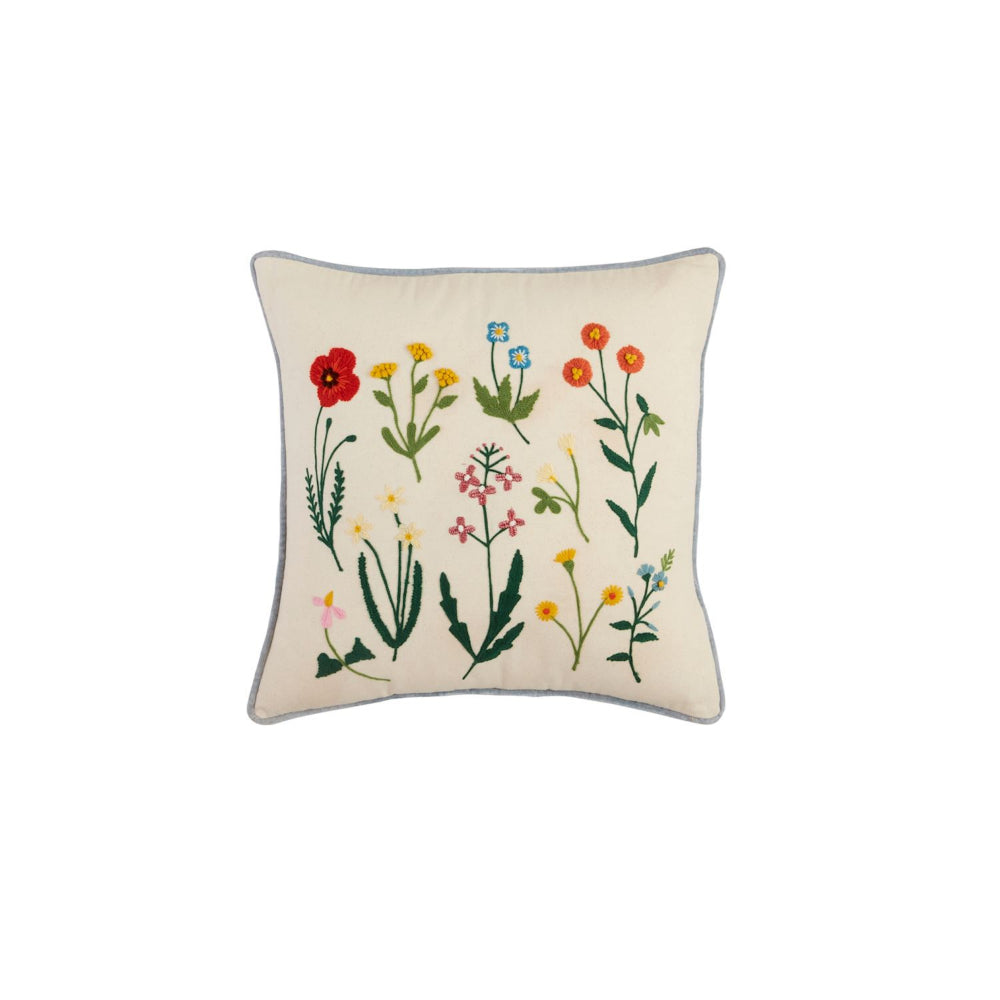 Mud Pie  Botanic Stem Embroidered Pillow