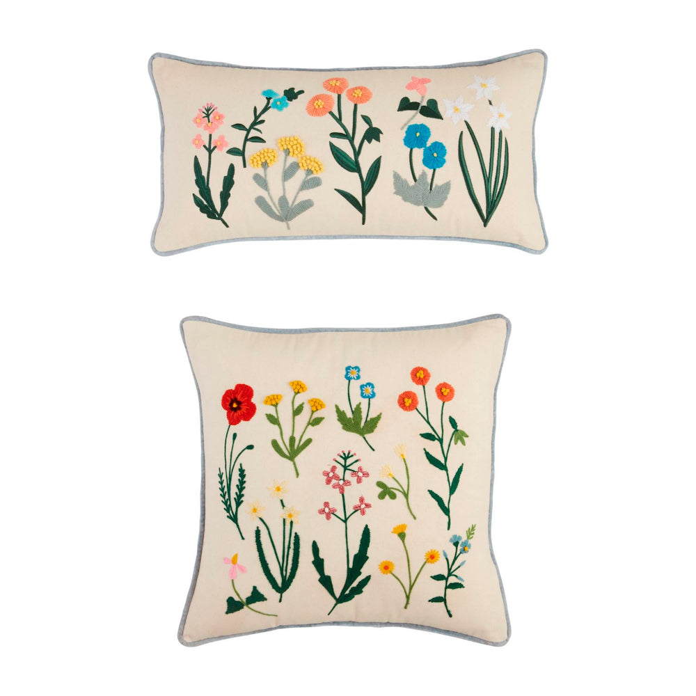Mud Pie  Botanic Stem Embroidered Pillow