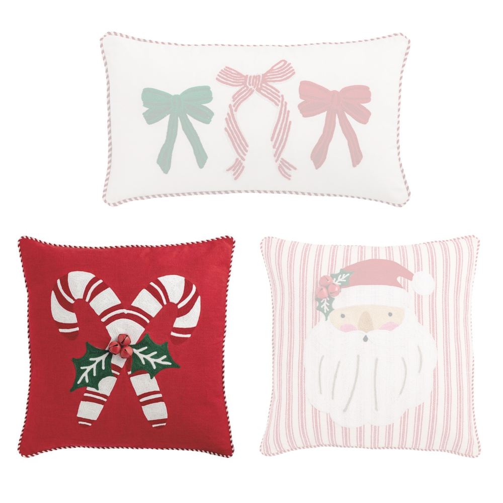 Nutcracker Whimsy Christmas Embroidered Pillows