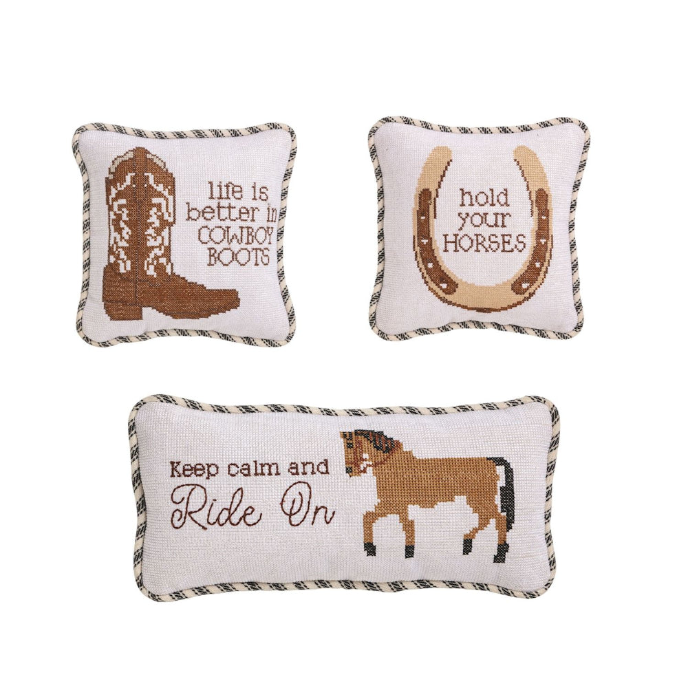 Mud Pie Horse Needlepoint Pillows