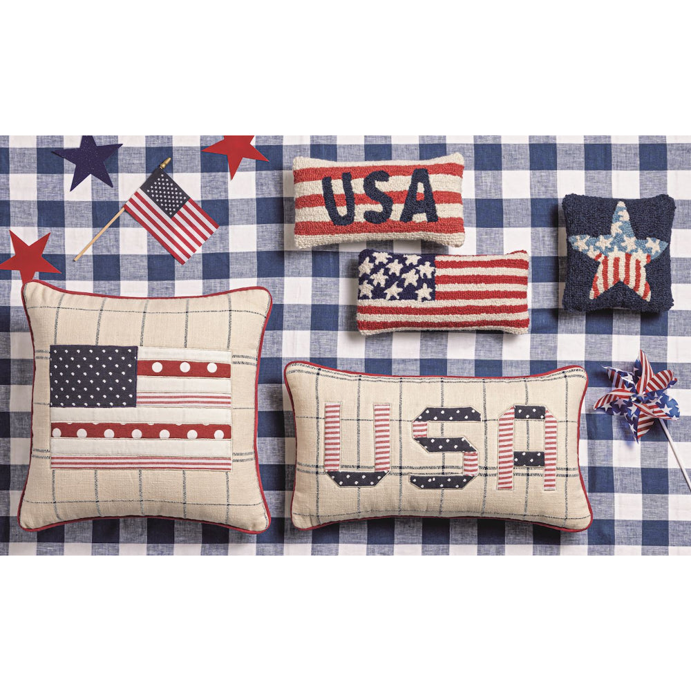 Mud Pie Americana Hook Wool Pillows