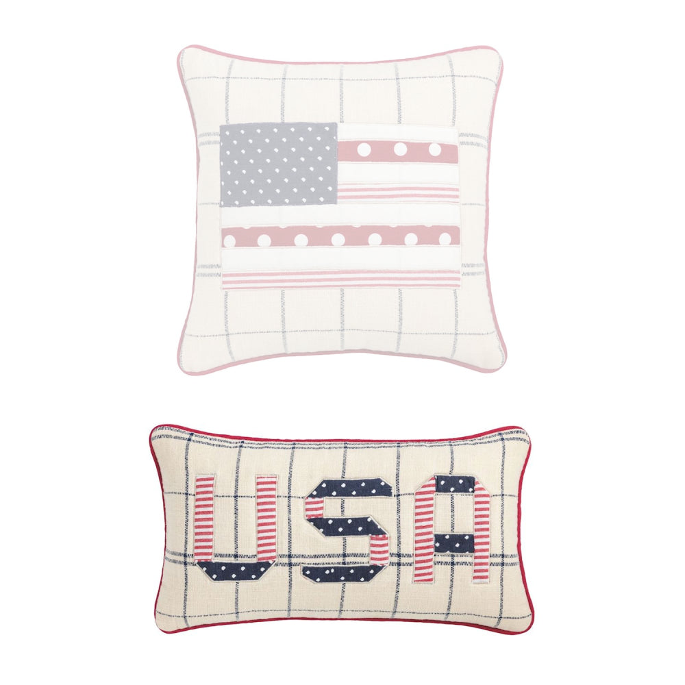 Mud Pie Americana Quilted Pillows
