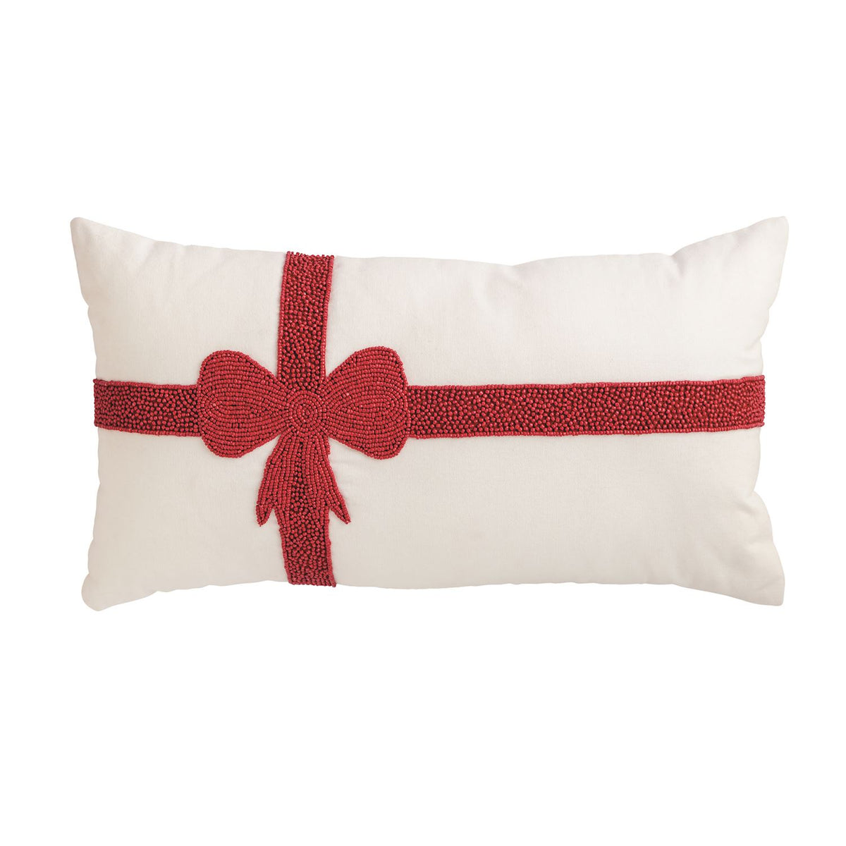 Mud Pie Christmas Bow Bead Pillow