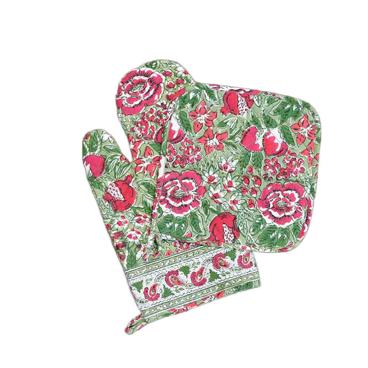 Pomegranate Autumn Orchard Oven Mitt Set