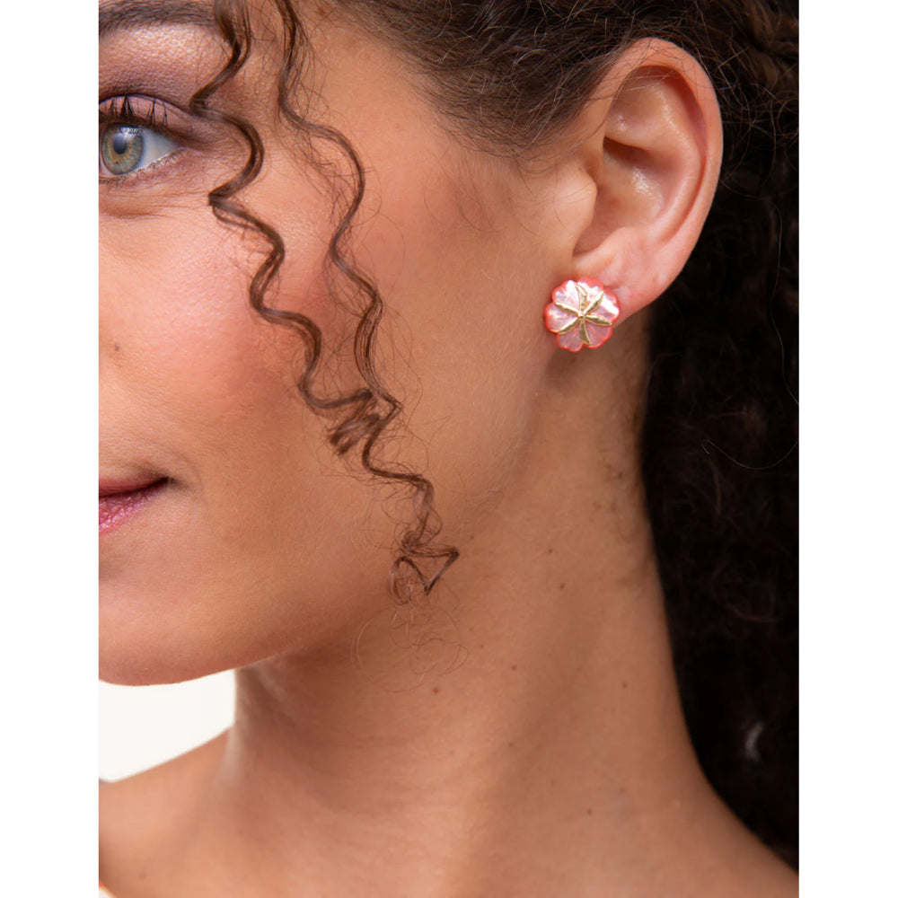 Spartina Carved Flower Stud Earrings