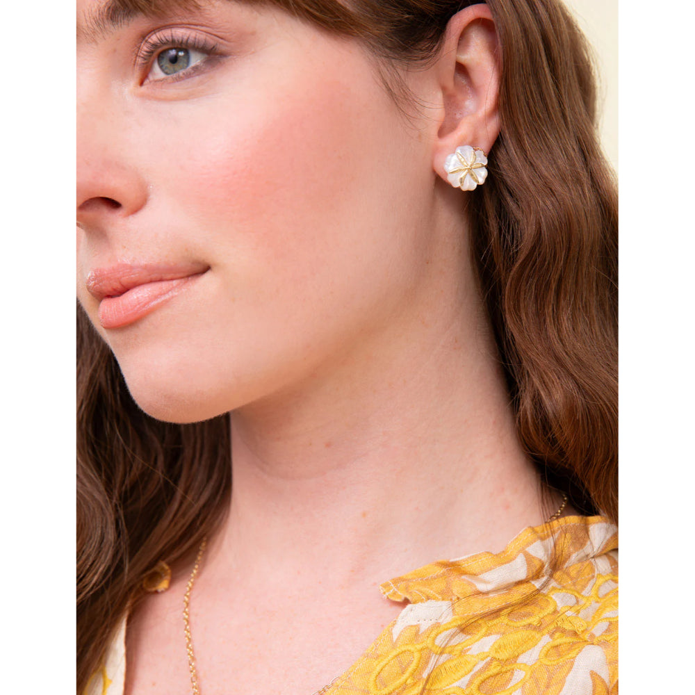 Spartina Carved Flower Stud Earrings