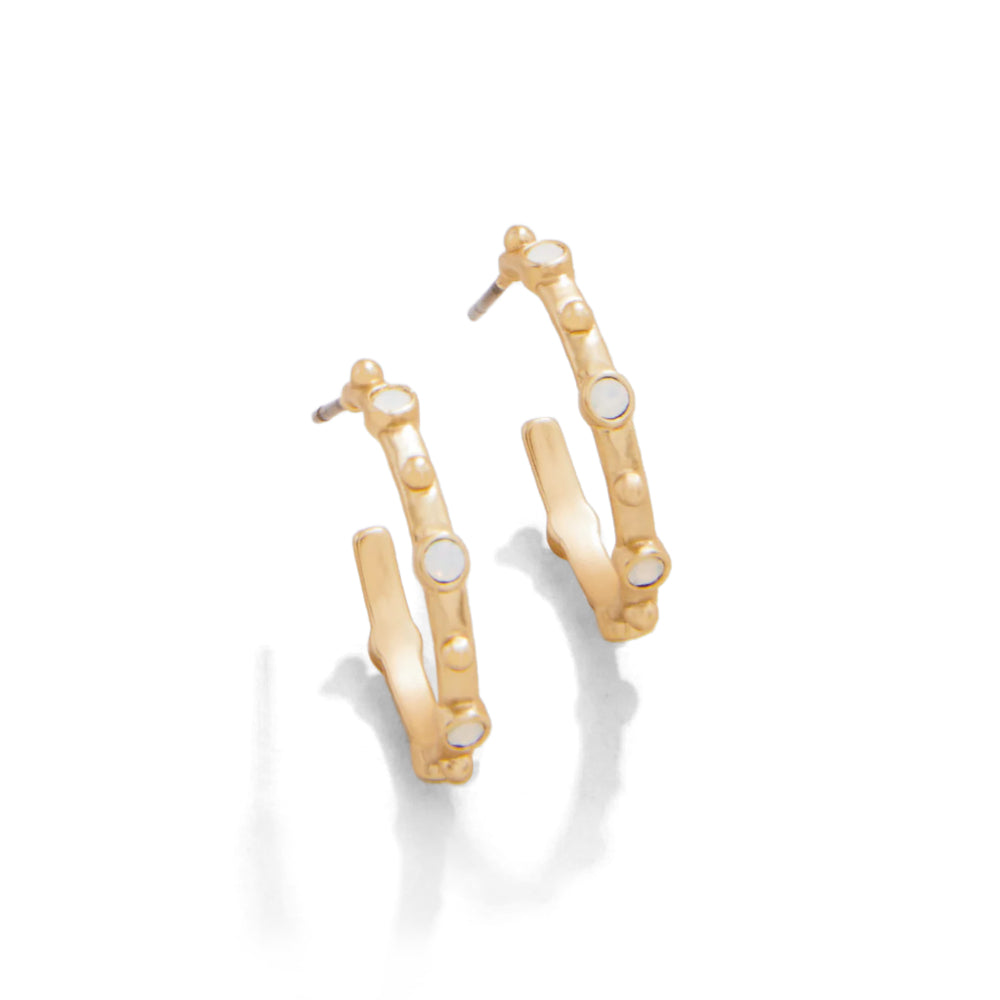 Spartina Bristol Hoop Earrings - White Opal