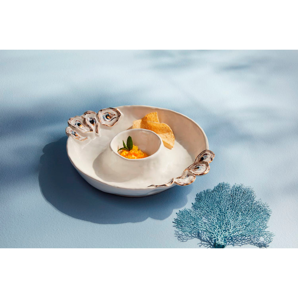 Mud Pie Oyster Chip & Dip Server