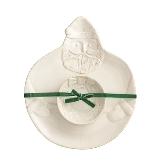 Mud Pie Santa Wreath Chip & Dip Set
