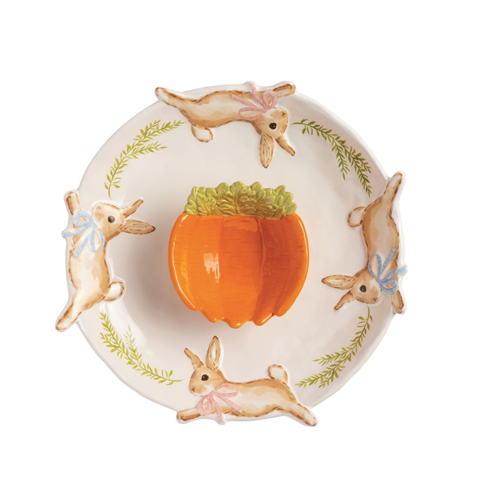 Mud Pie Bunny Chip & Dip Set