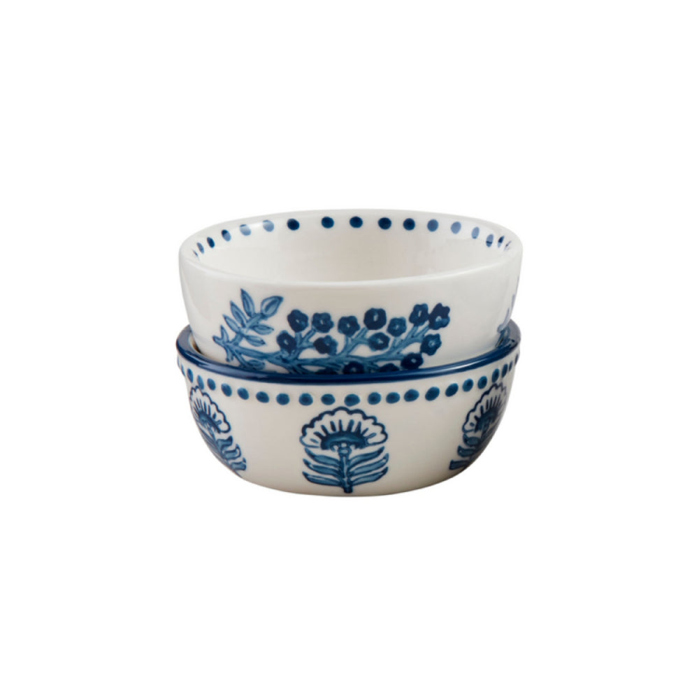 Mud Pie Dotted Blue Floral Tidbit Set