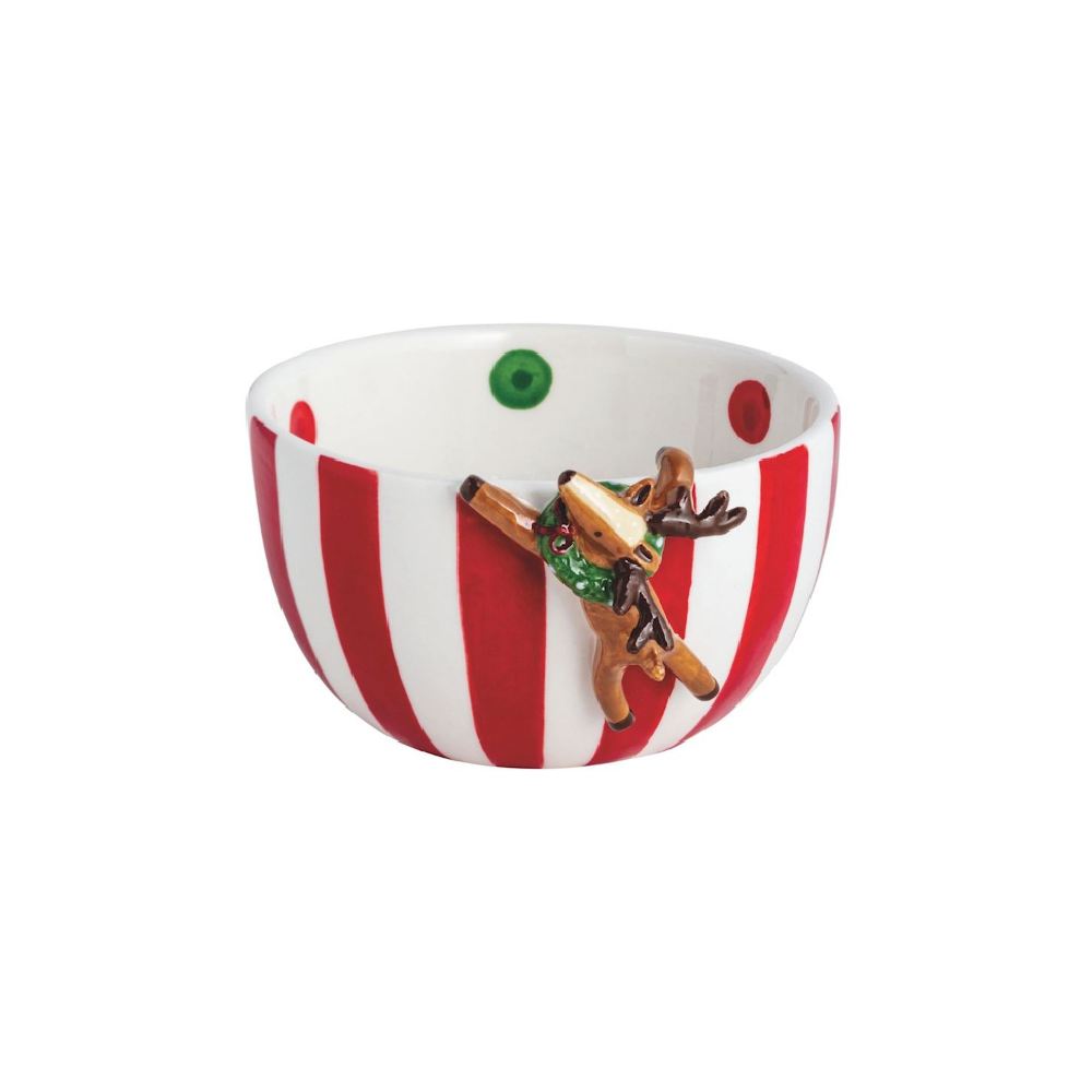 Mud Pie Hanging Reindeer & Santa Candy Tidbit Bowls