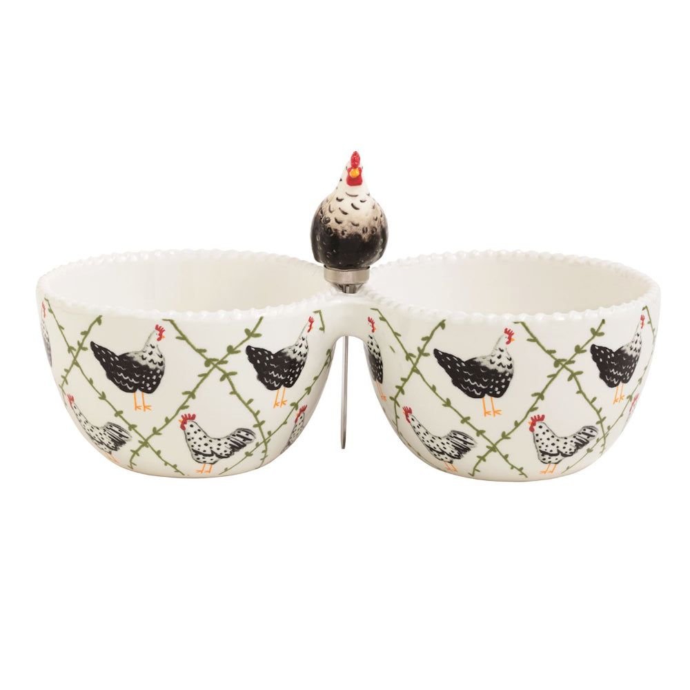 Mud Pie Rooster Double Tidbit Set
