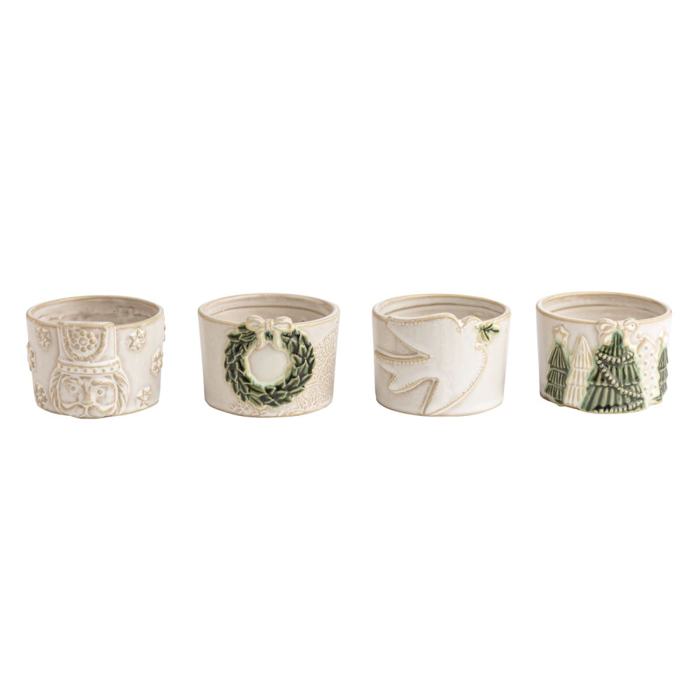 Mud Pie White Christmas Tidbit Dishes