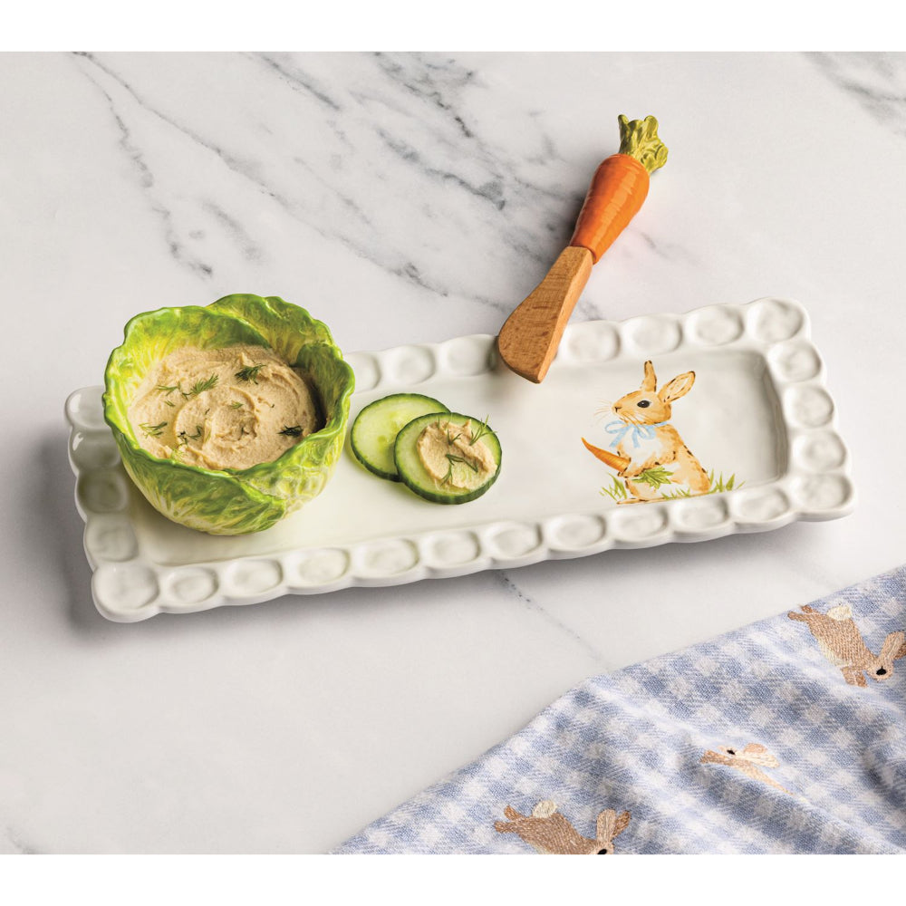 Mud Pie Easter Bunny Tray & Cabbage Tidbit Set