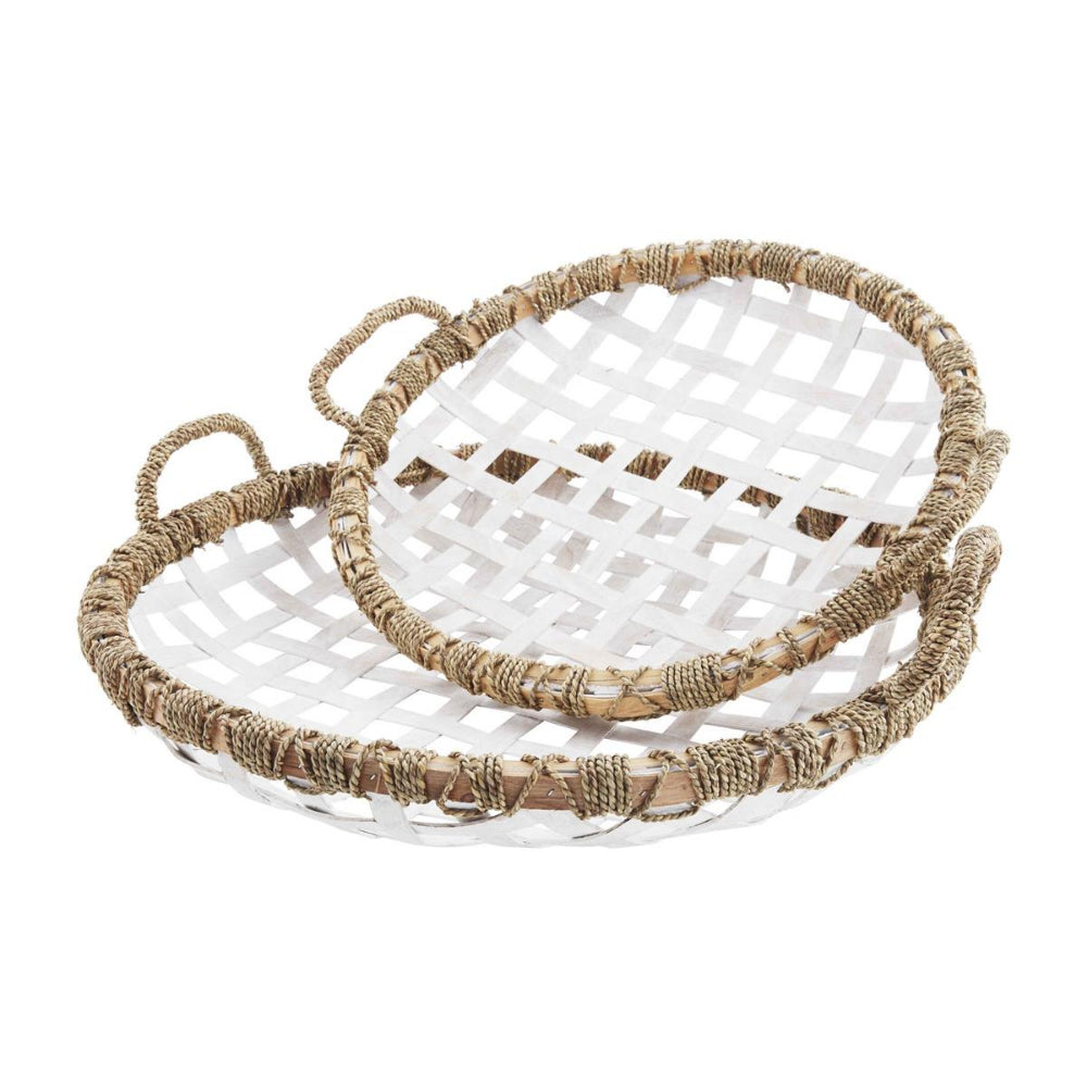 Mud Pie Woven Tray Set