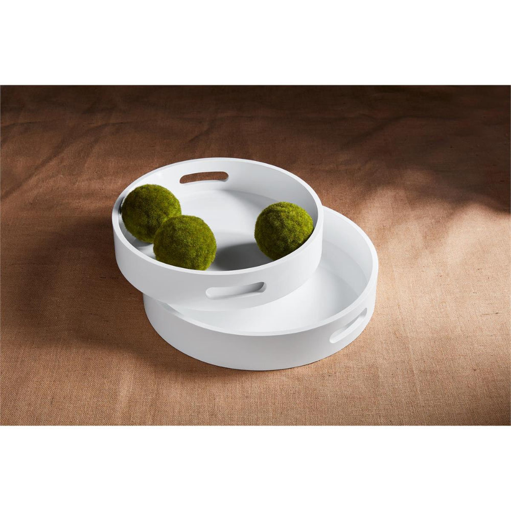 Mud Pie Round Wood Lacquer Trays