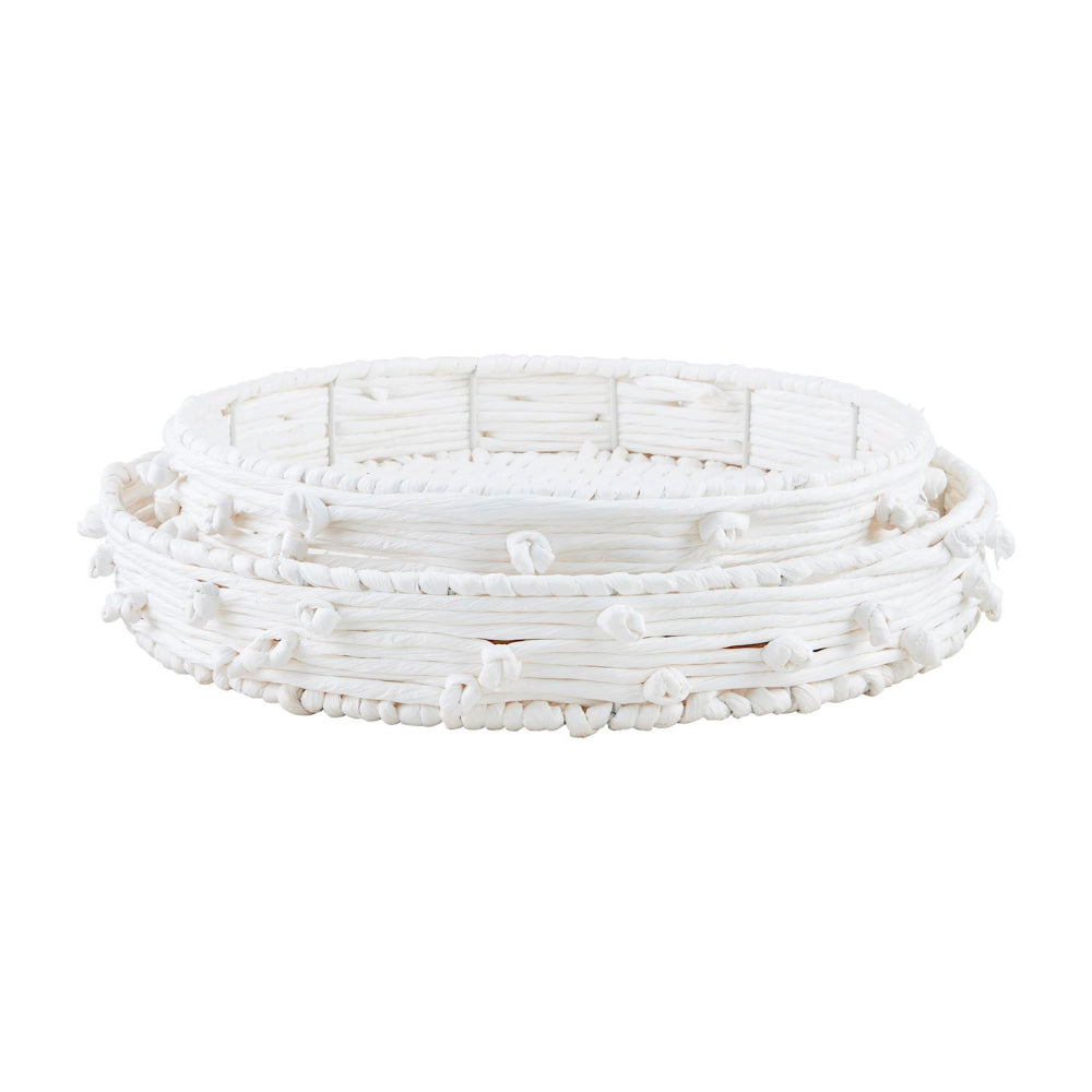 Mud Pie White Knot Rope Trays