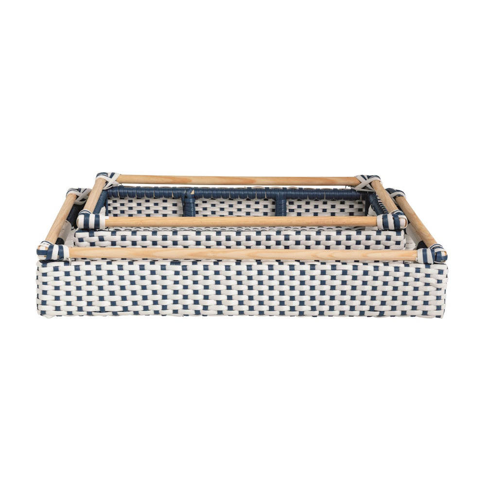 Mud Pie Woven Plastic Rattan Trays