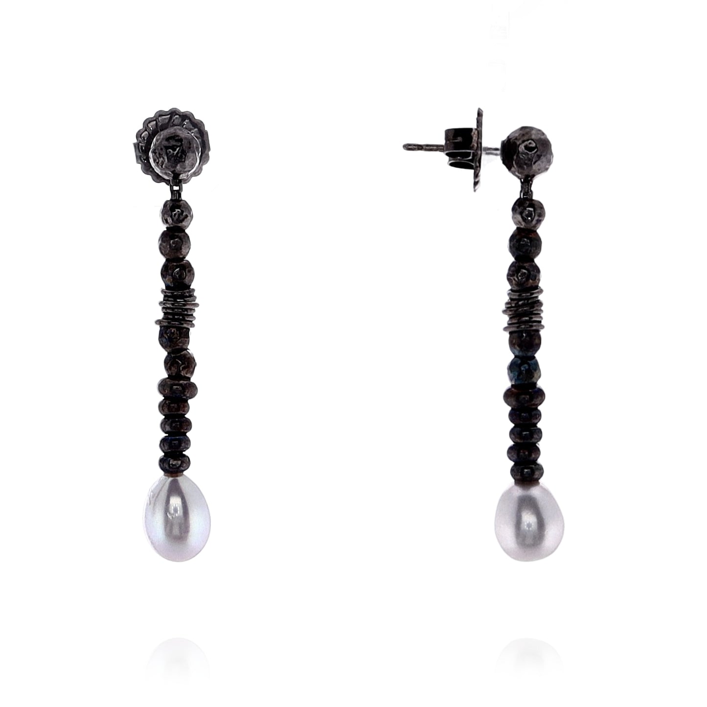 Honora Black Rhodium Sterling Silver Freshwater Pearl Drop Earrings