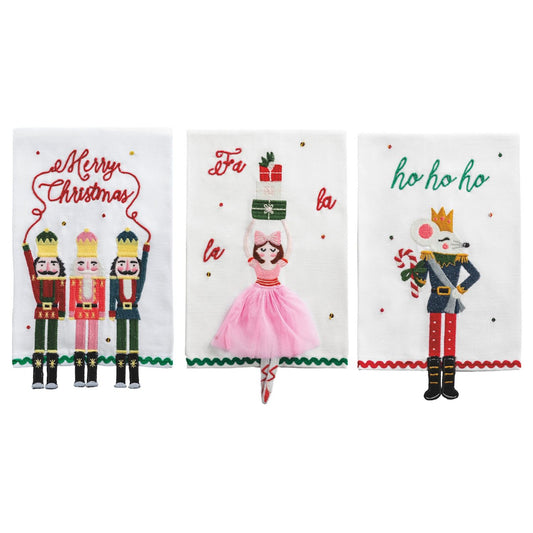 Mud Pie Dangle Embroidery Christmas Towel