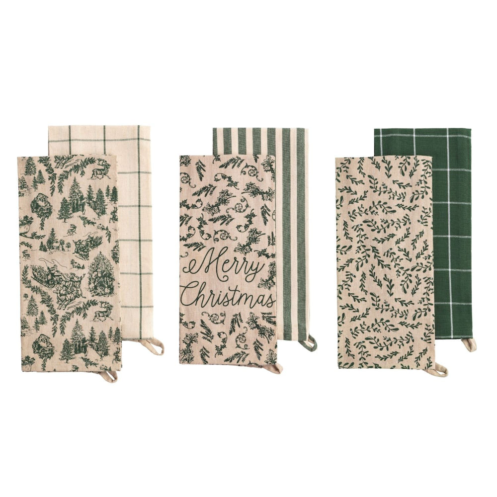 Mud Pie Toile Christmas Towel Sets