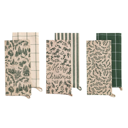 Mud Pie Toile Christmas Towel Sets