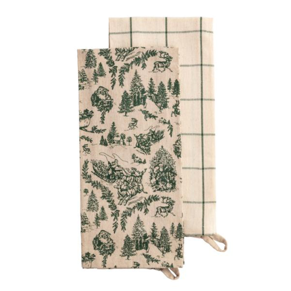 Mud Pie Toile Christmas Towel Sets