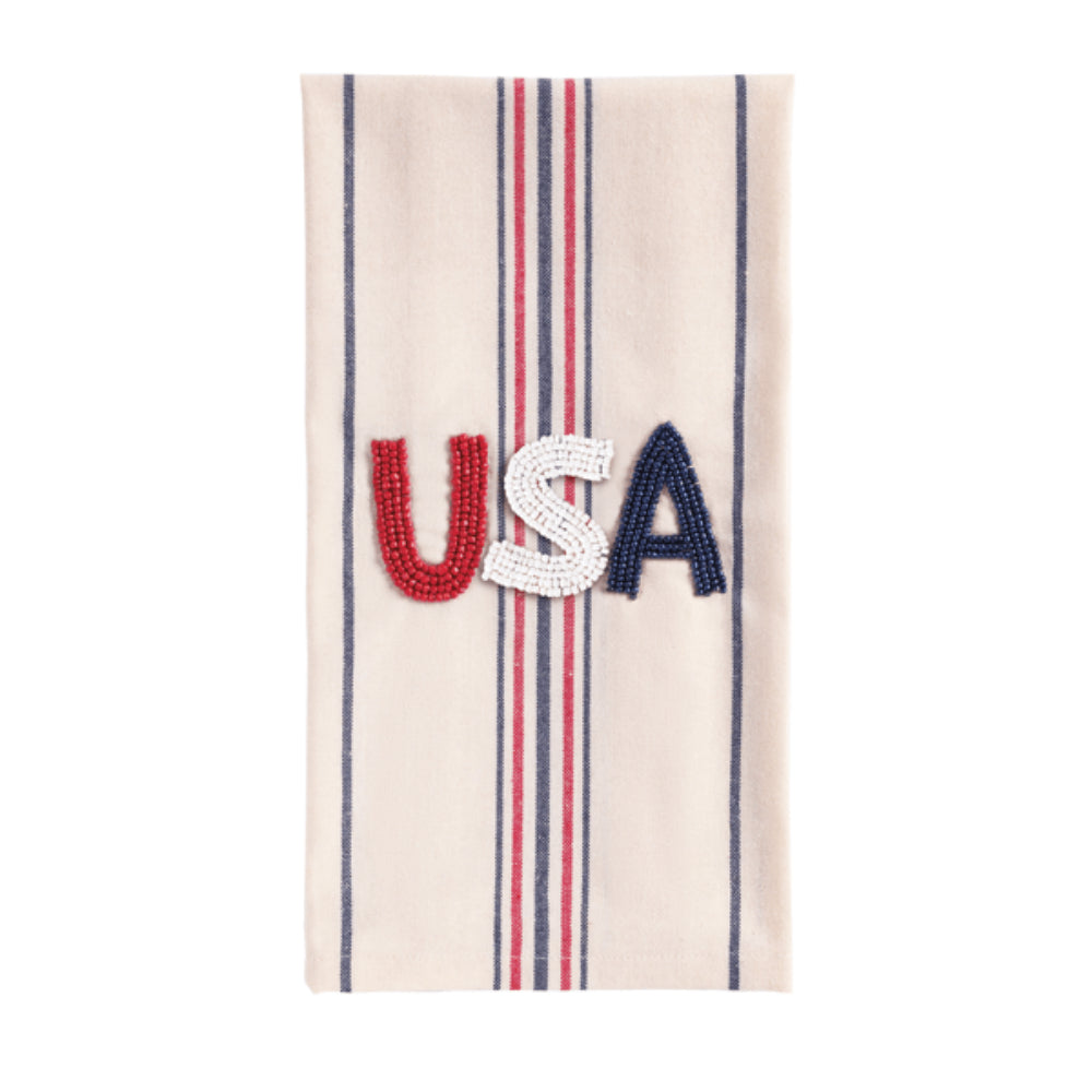 Mud Pie Beaded Americana Towel