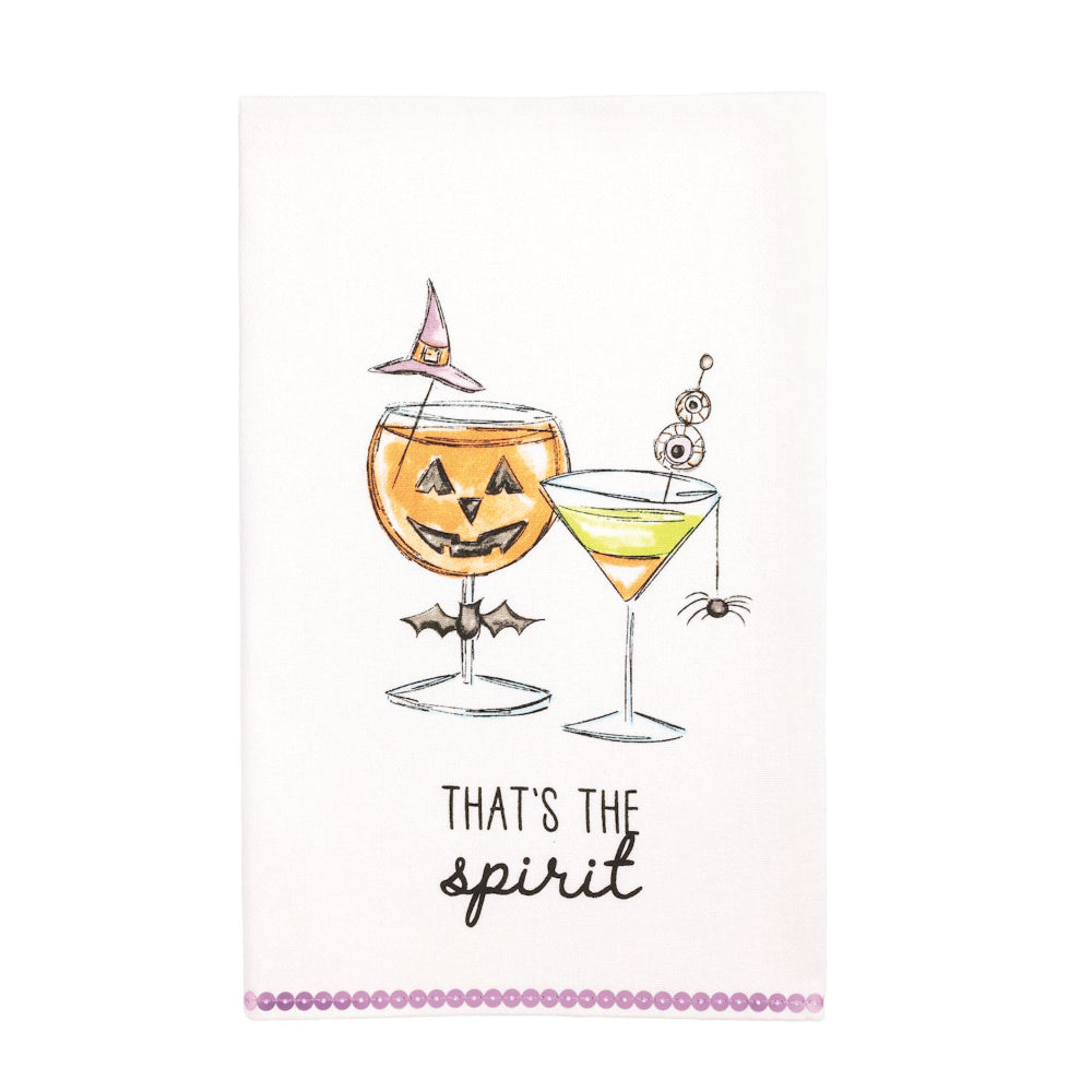 Two Halloween-themed cocktails with jack-o'-lantern glasses and a spider on a white background.