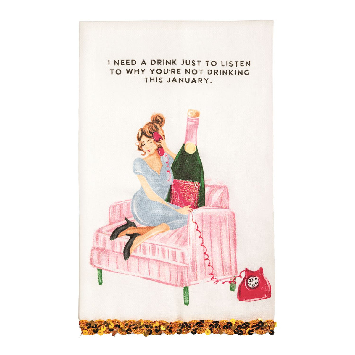 Mud Pie New Years Glitter Towels