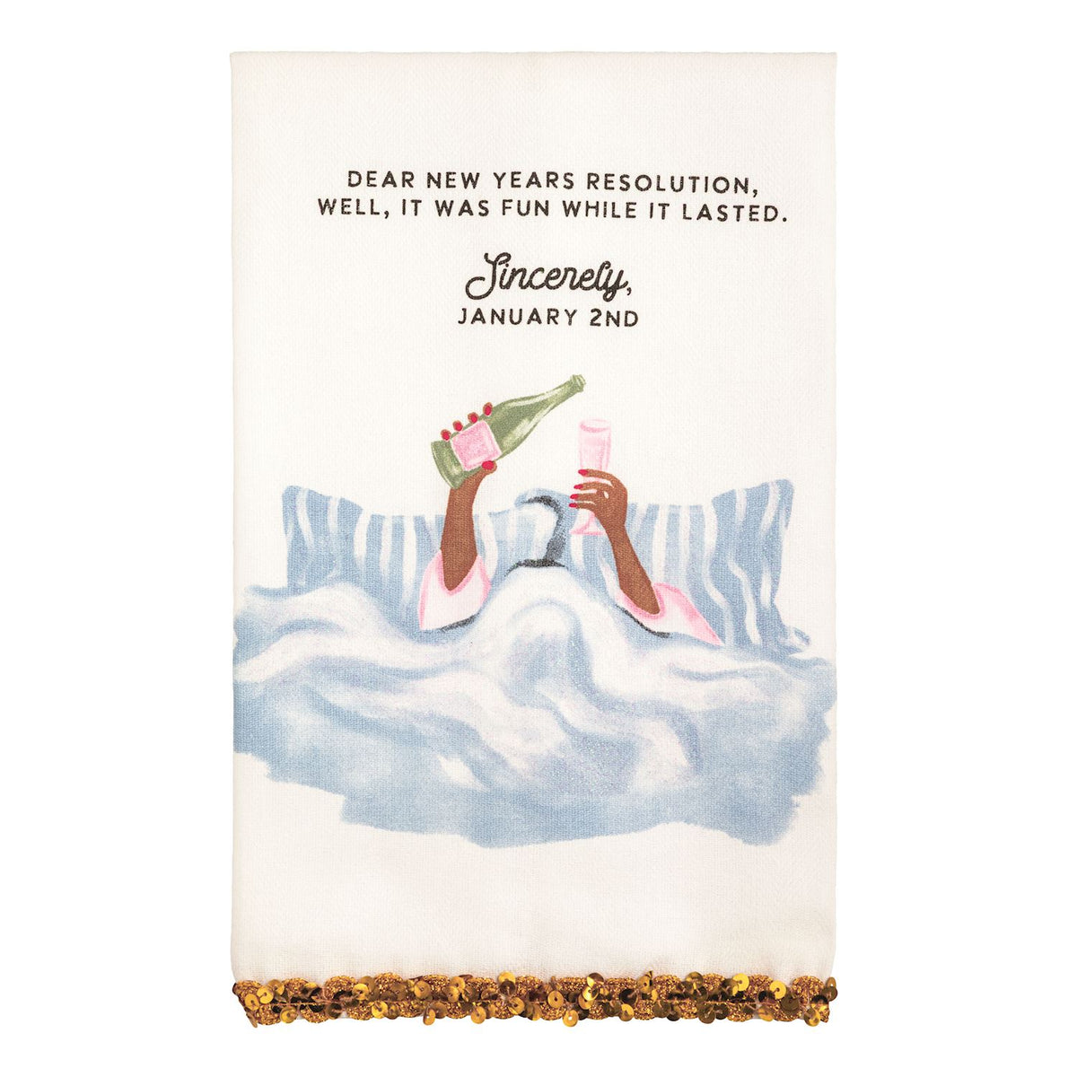 Mud Pie New Years Glitter Towels