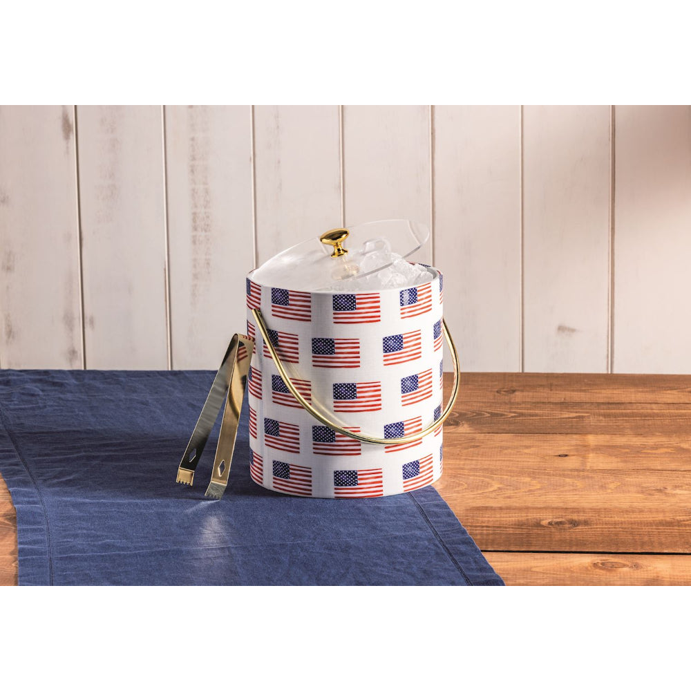 Mud Pie American Flag Ice Bucket Set