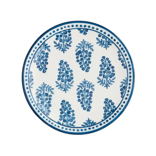 Mud Pie Blue Floral Print Salad Plate