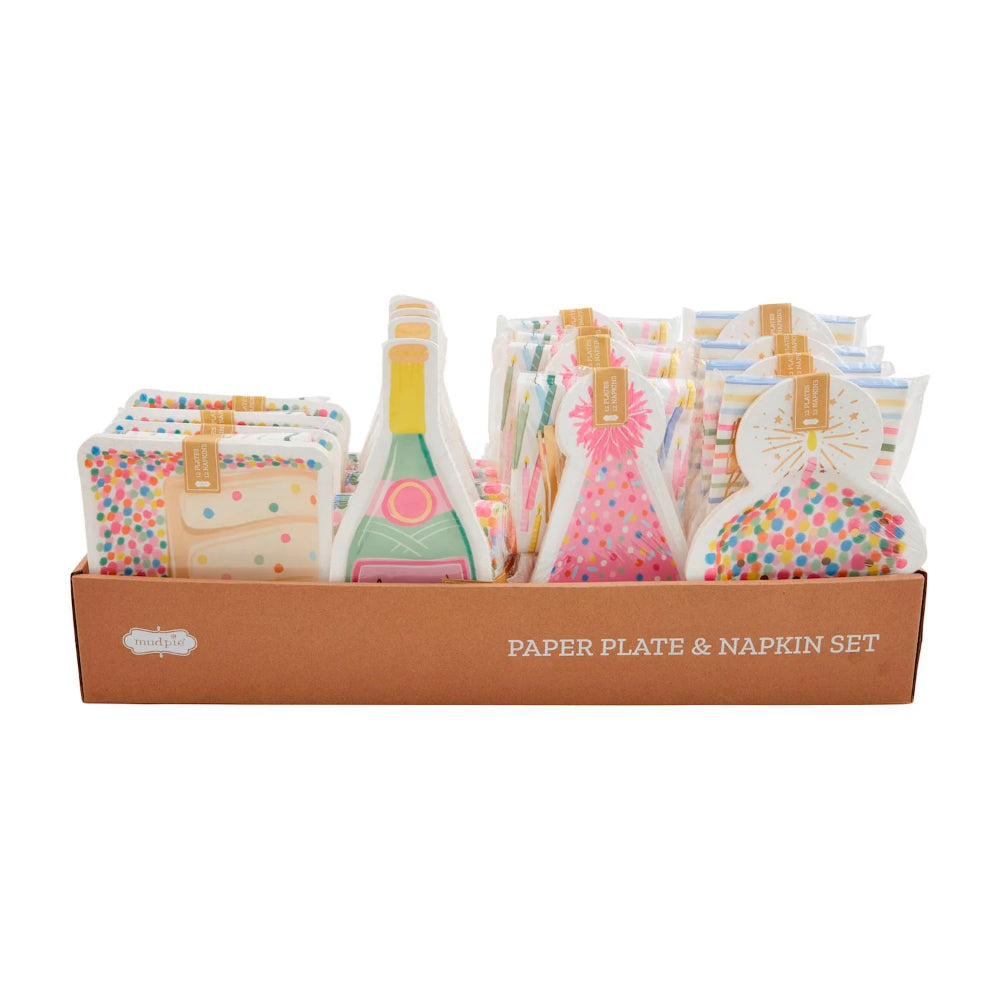 Mud Pie Birthday Paper Plate & Napkin Sets