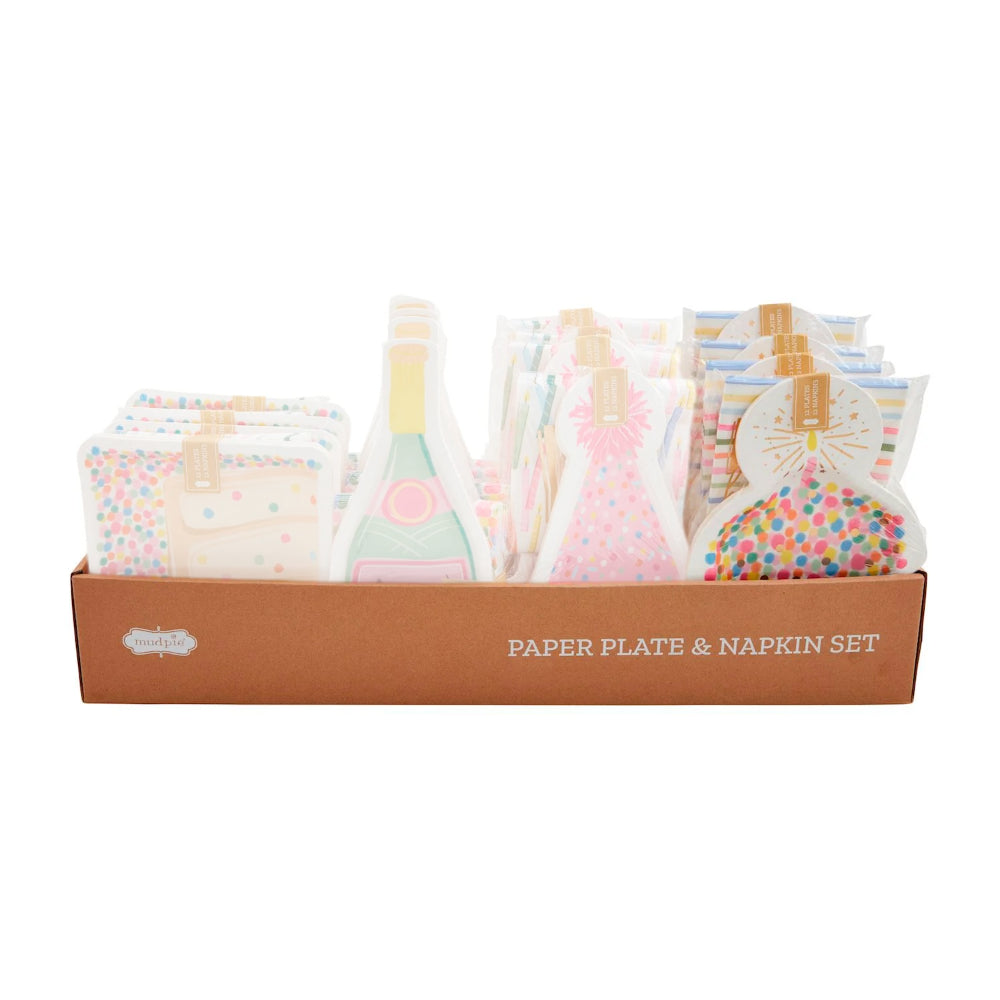 Mud Pie Birthday Paper Plate & Napkin Sets
