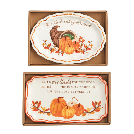 Mud Pie Thanksgiving Sentiment Plates