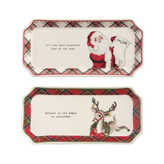 Mud Pie Christmas Tartan Everything Trays